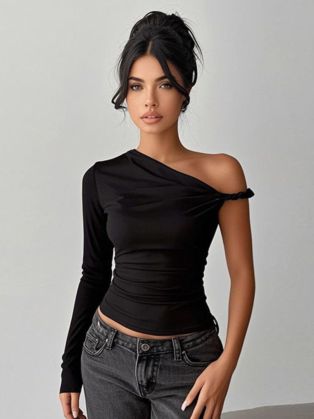 StyleCast x Revolte Women One Shoulder Long Sleeve Top