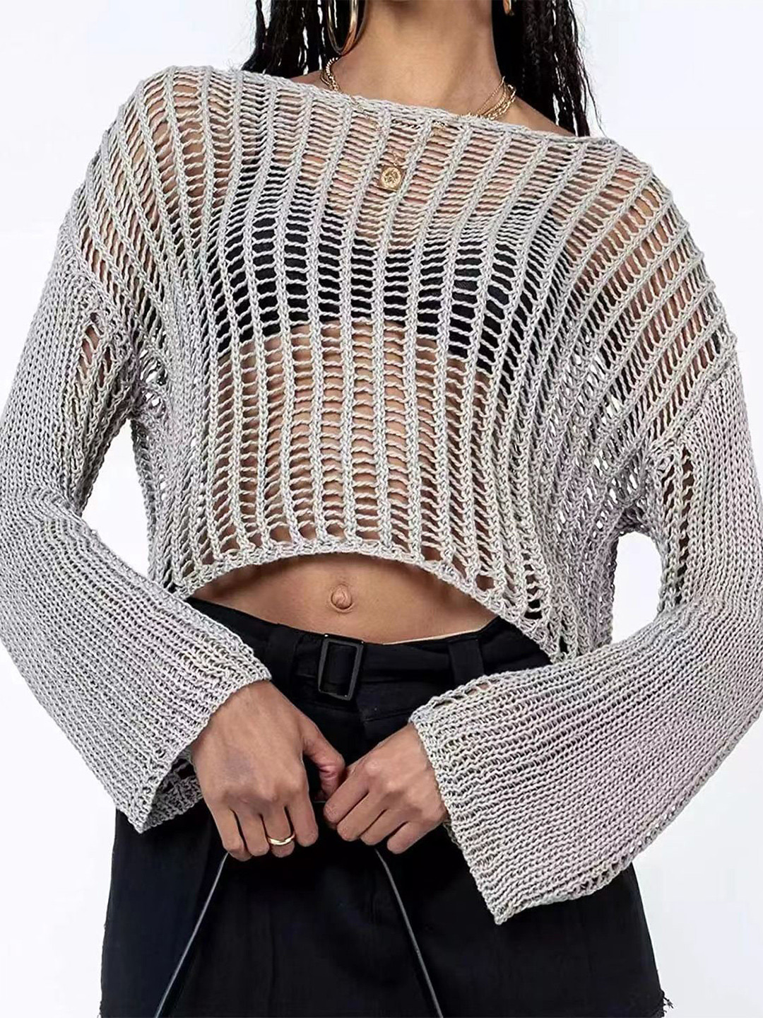 StyleCast Women Sheer Pullover Sweaters