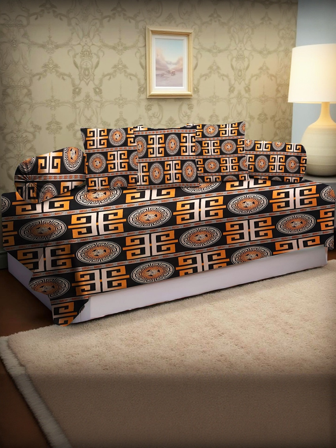 IVAZA Cotton King Printed Diwan Set