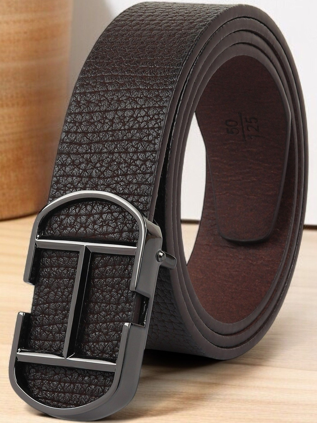 Roadster Men Brown Textured PU Formal Belt