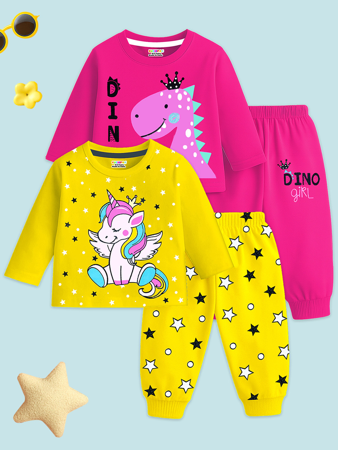 KUCHIPOO Girls Multi Clothing Set