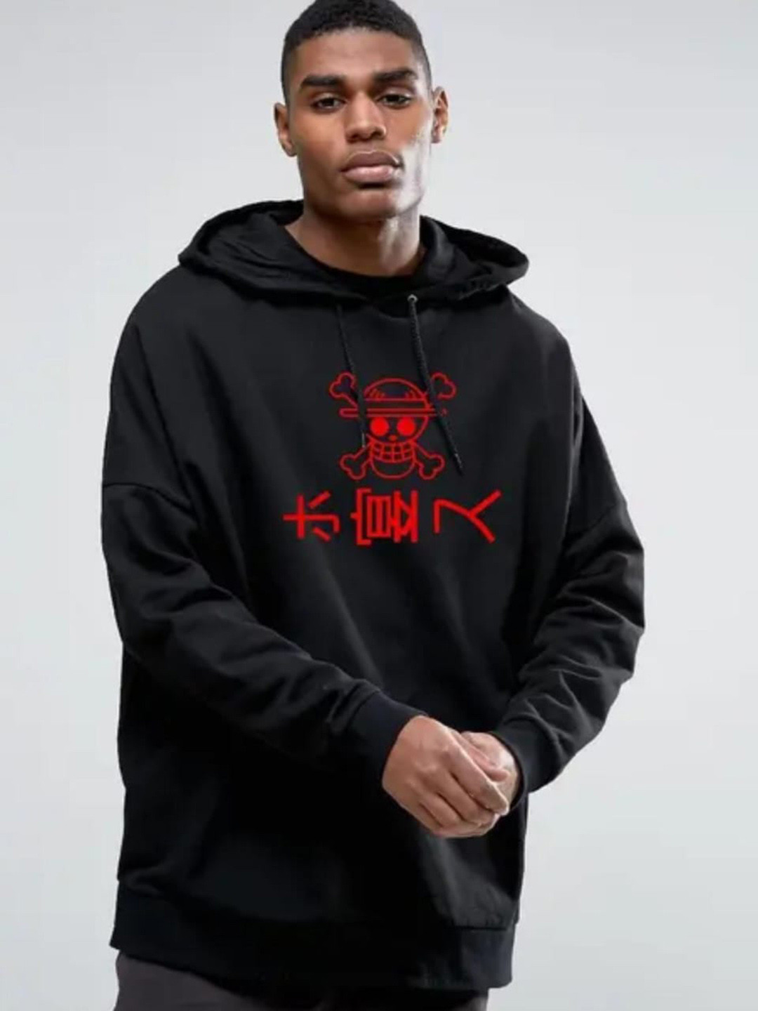 pezoz Men Graphic Printed Hooded Storm-Fit Sweatshirt