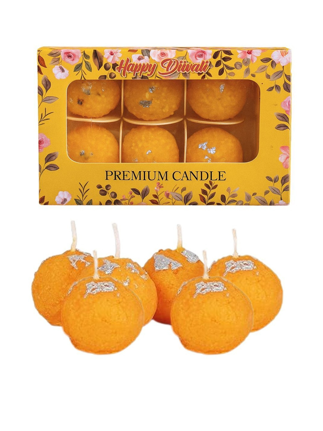 Tiny Shiny Motichoor ladoo Shape Soy Wax Candles