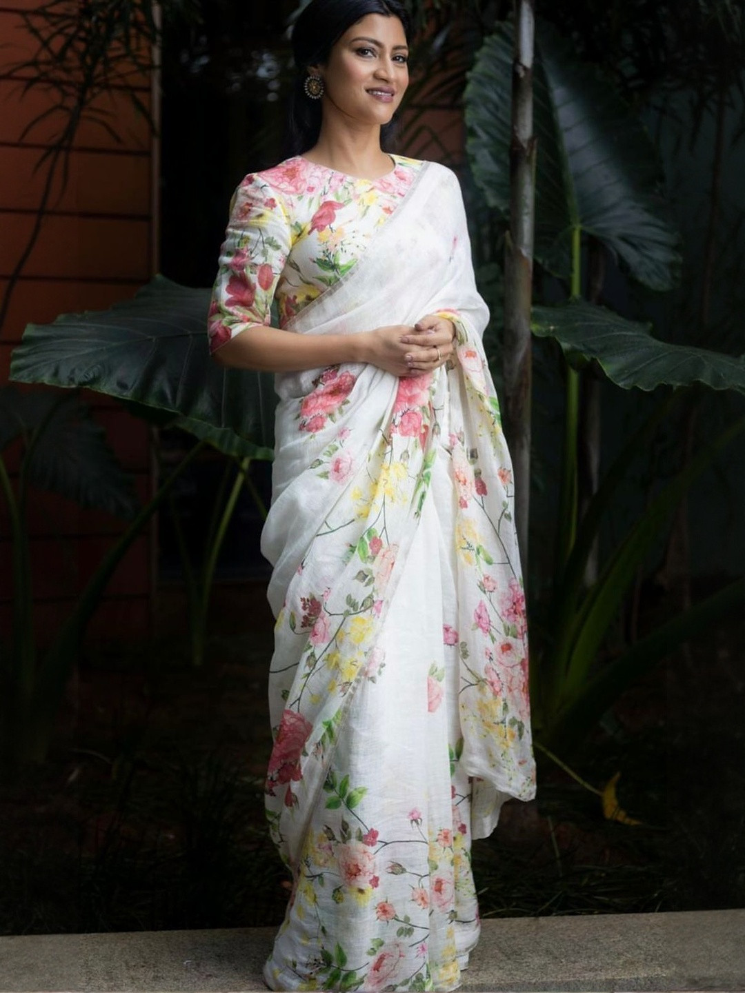 PHEASANT Floral Printed Pure Cotton Digital Print Saree