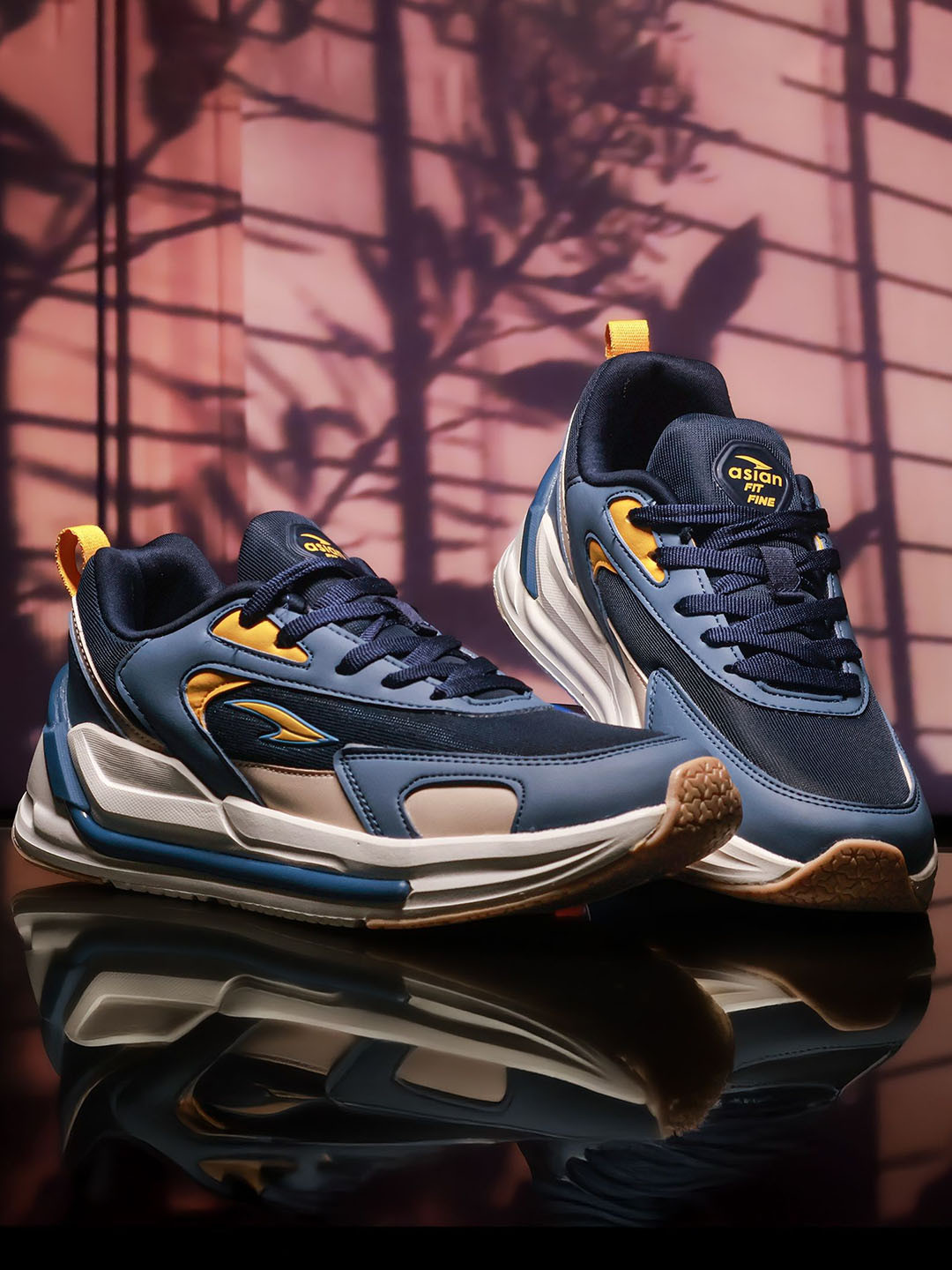 ASIAN Men Blue Mesh With Phylon Sole Lace-up Casual Shoes