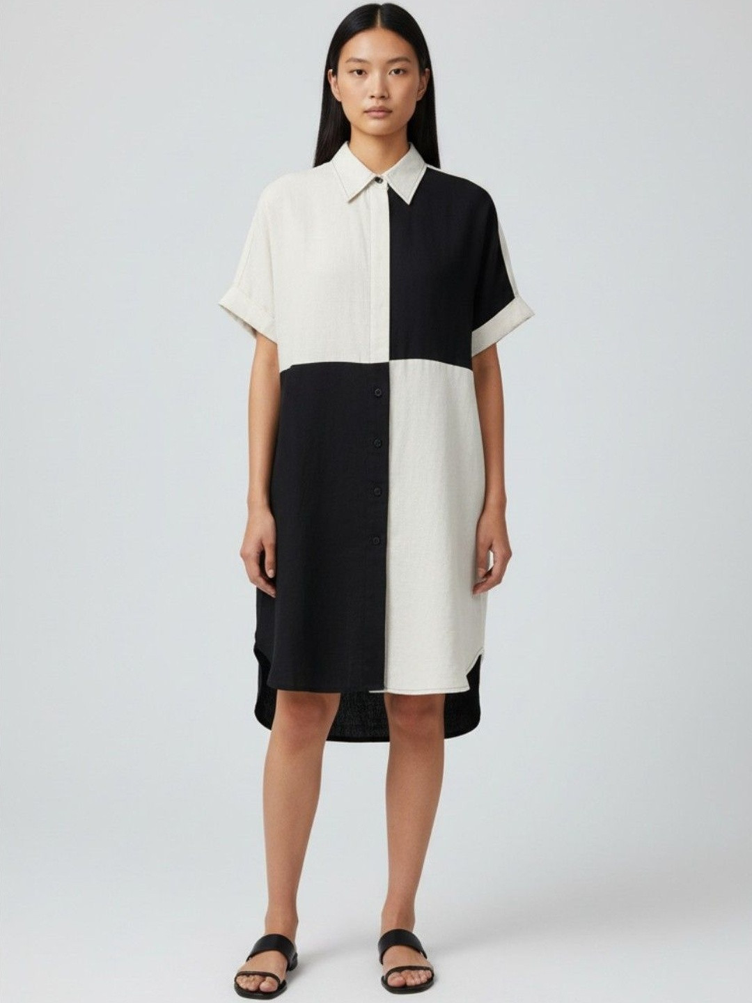 Suha Women Cotton Striped Shirt Dresses