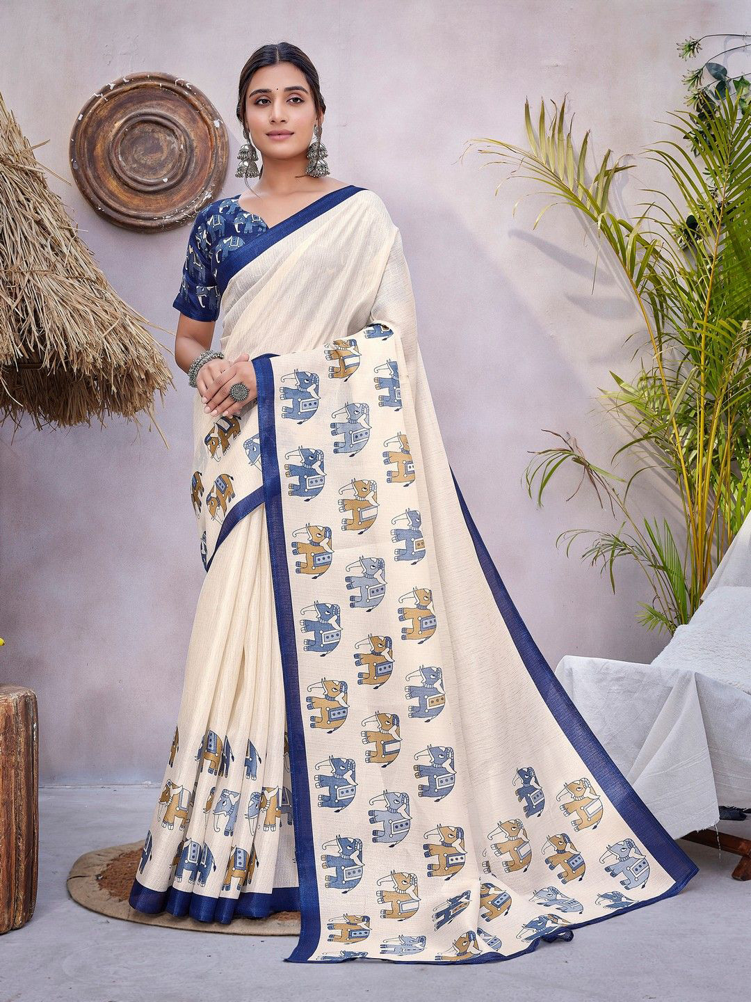 priyashi Ethnic Motifs Printed Bhagalpuri Saree