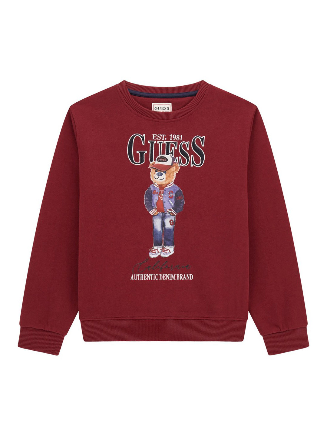 GUESS kids Boys Printed Graphic Round Neck Long Sleeve Sweatshirt