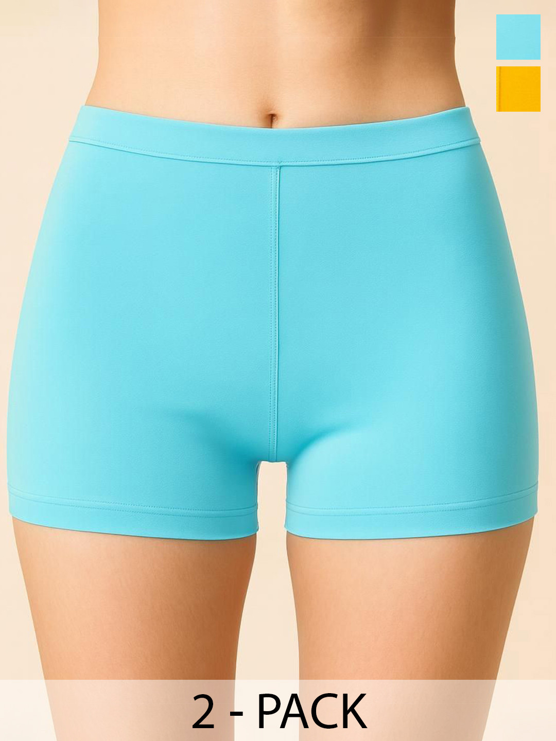 ULLAS Pack Of 2 Women's Mid-Rise High Coverage Boy Shorts Briefs