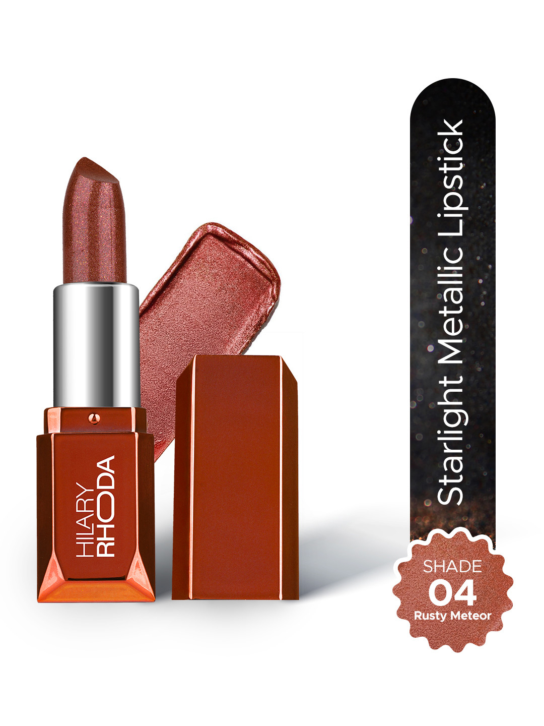 Hilary Rhoda Starlight Metallic Long Lasting Shine Glitter Lipstick 4 g Rusty Meteor - 04