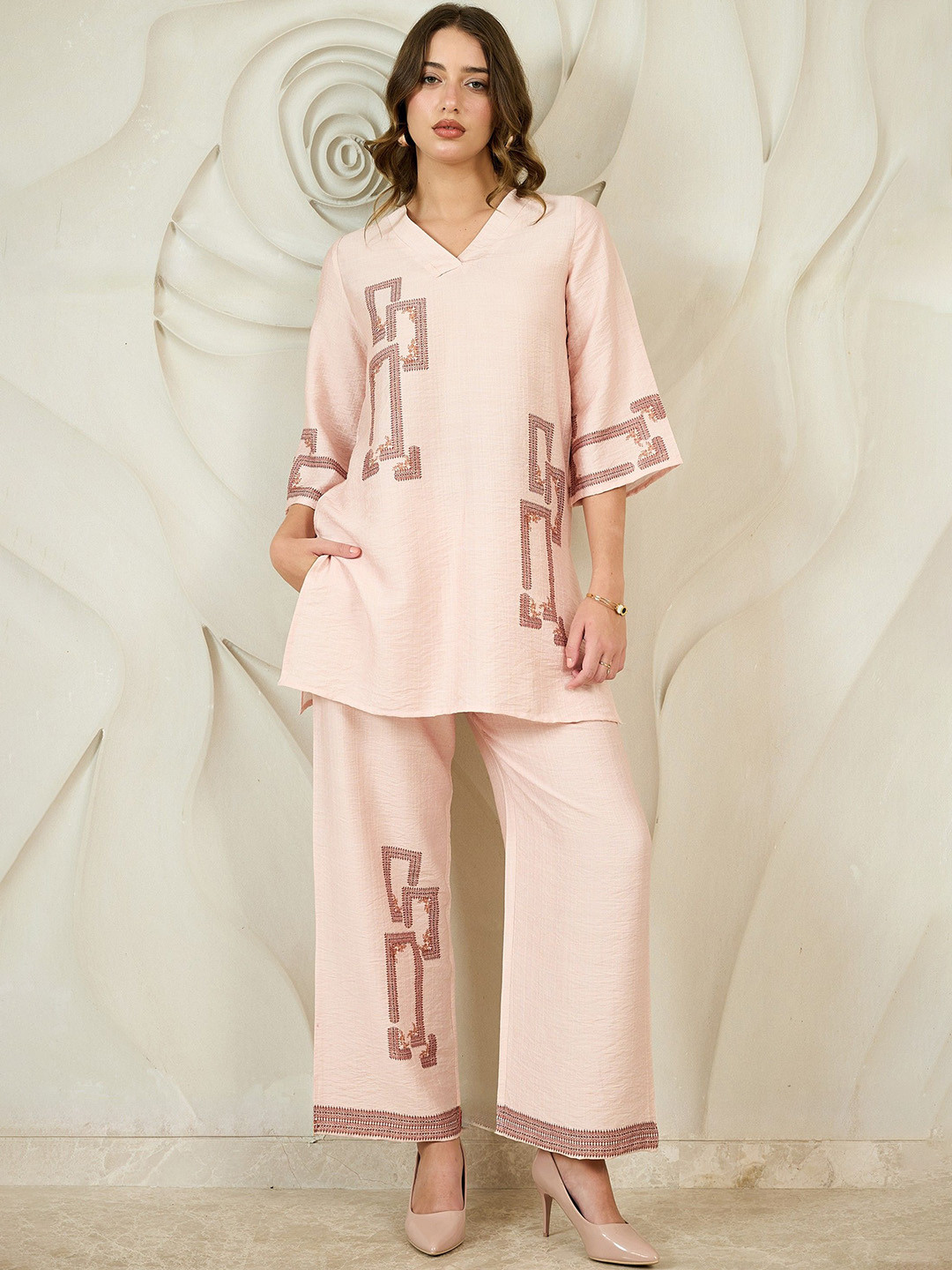 Shally Bhasin by Athena Geometric Printed Organic Cotton Tunic And Trousers