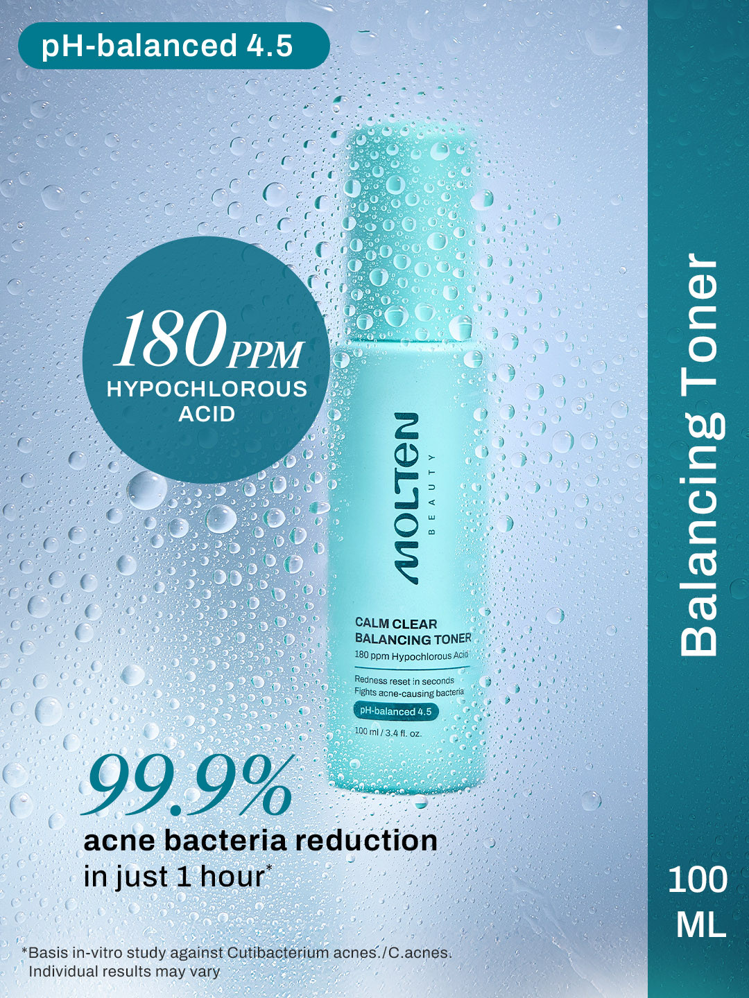 Molten Beauty Calm Clear Balancing Toner - 180 ppm Hypochlorous Acid 100ml