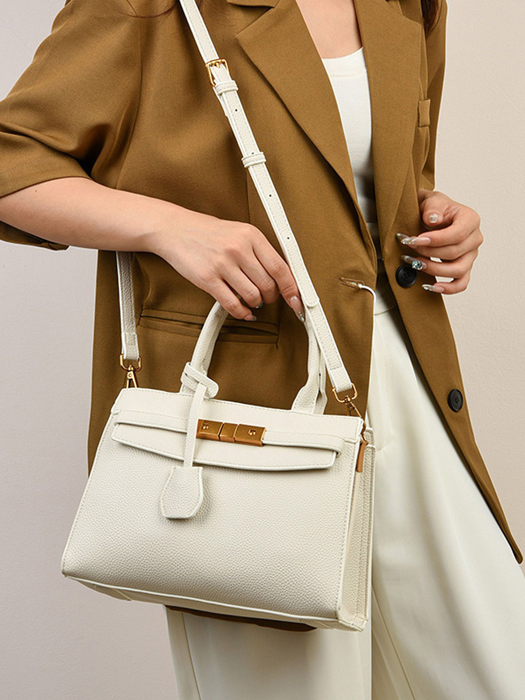 RIJAC Women Yumi Textured Structured Shoulder Bag