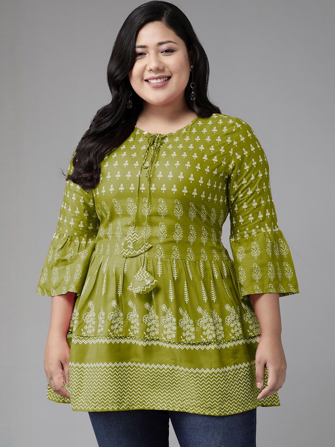 KALINI Women Rayon Floral Printed Kurti