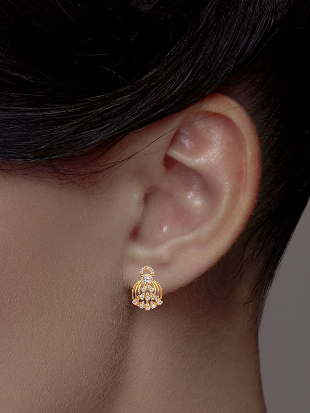 C KRISHNIAH CHETTY JEWELLERS PVT LTD 22KT Charming Gold Earrings - 7.11 g