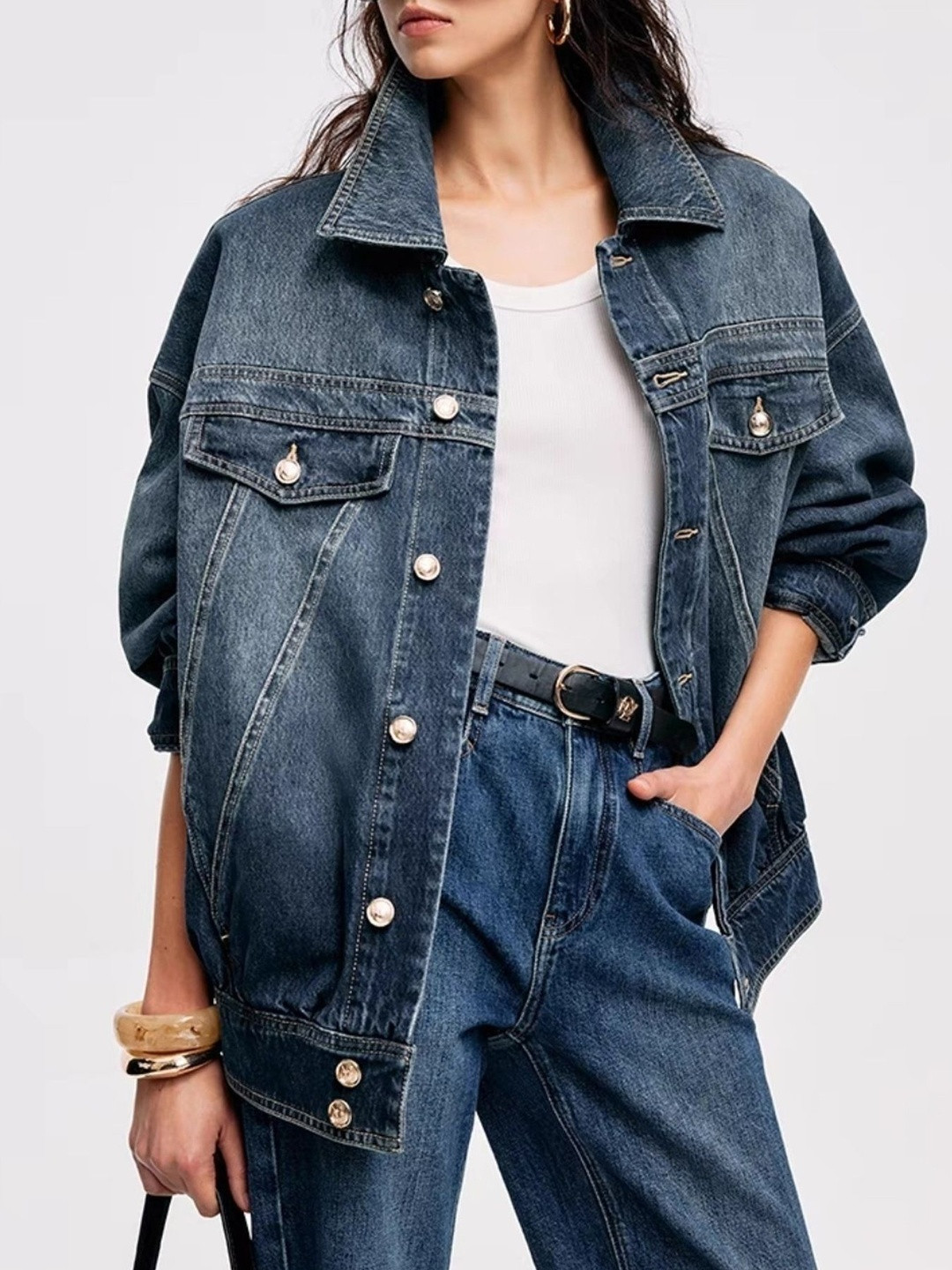 HERE&NOW Women Oversized Denim Jacket