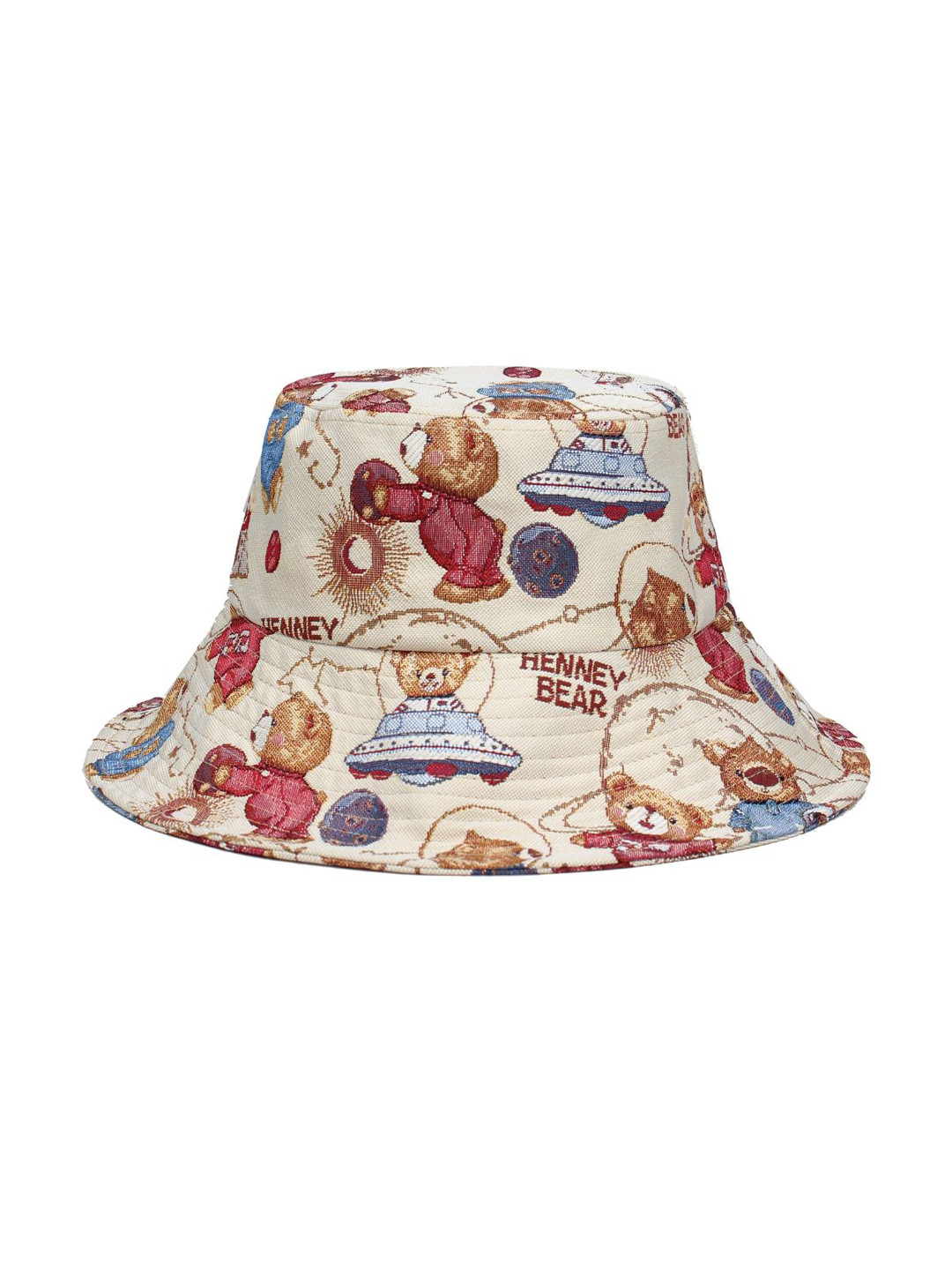 Henney Bear Abstract Printed Bucket Hat