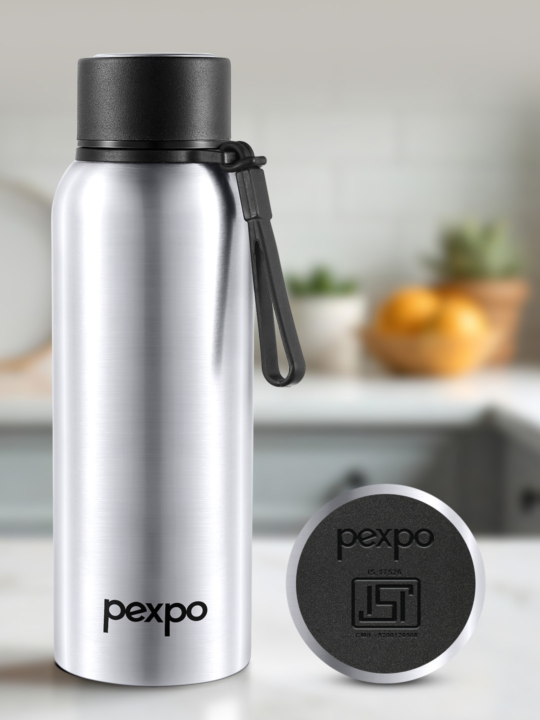 Pexpo Bravo Stainless Steel Double Wall Insulated Flask Hot & Cold Water Bottle -500 ml