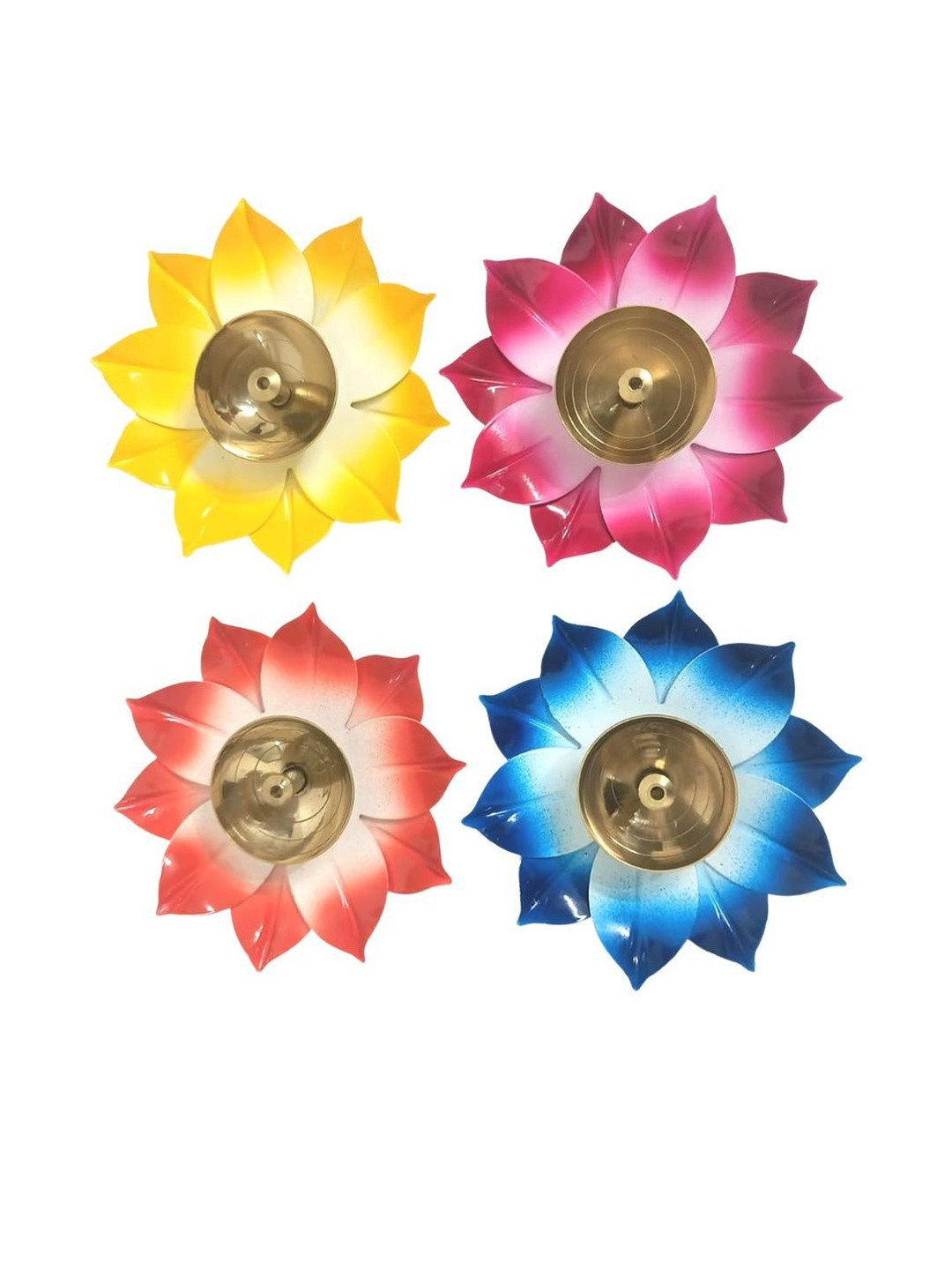 Tiny Shiny Pack of 4 Tiny Shiny Lotus Diya Oil Lamps