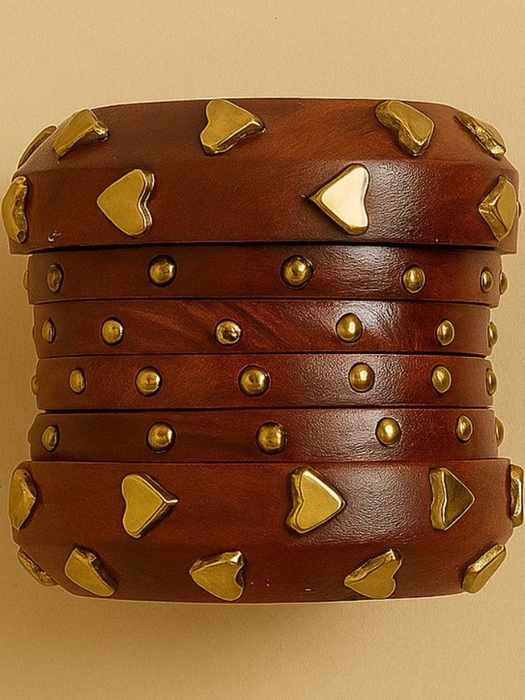 UnfoldSelf Pack Of 6 Wooden Bangles stack