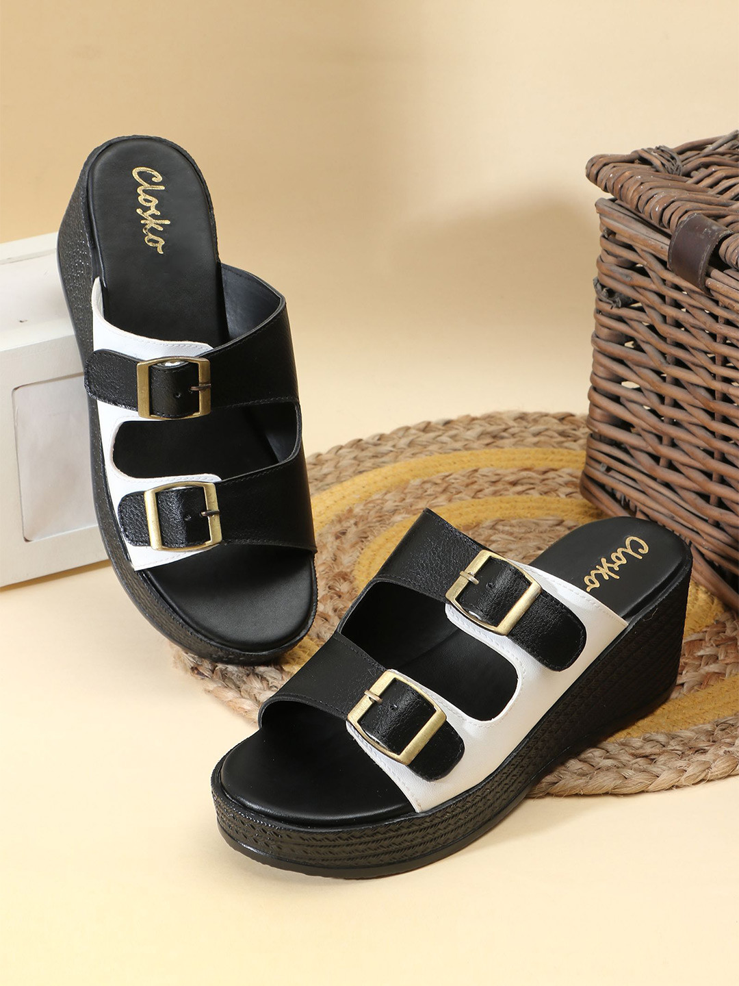 CLOSKO Women Open Toe Wedge Sandals