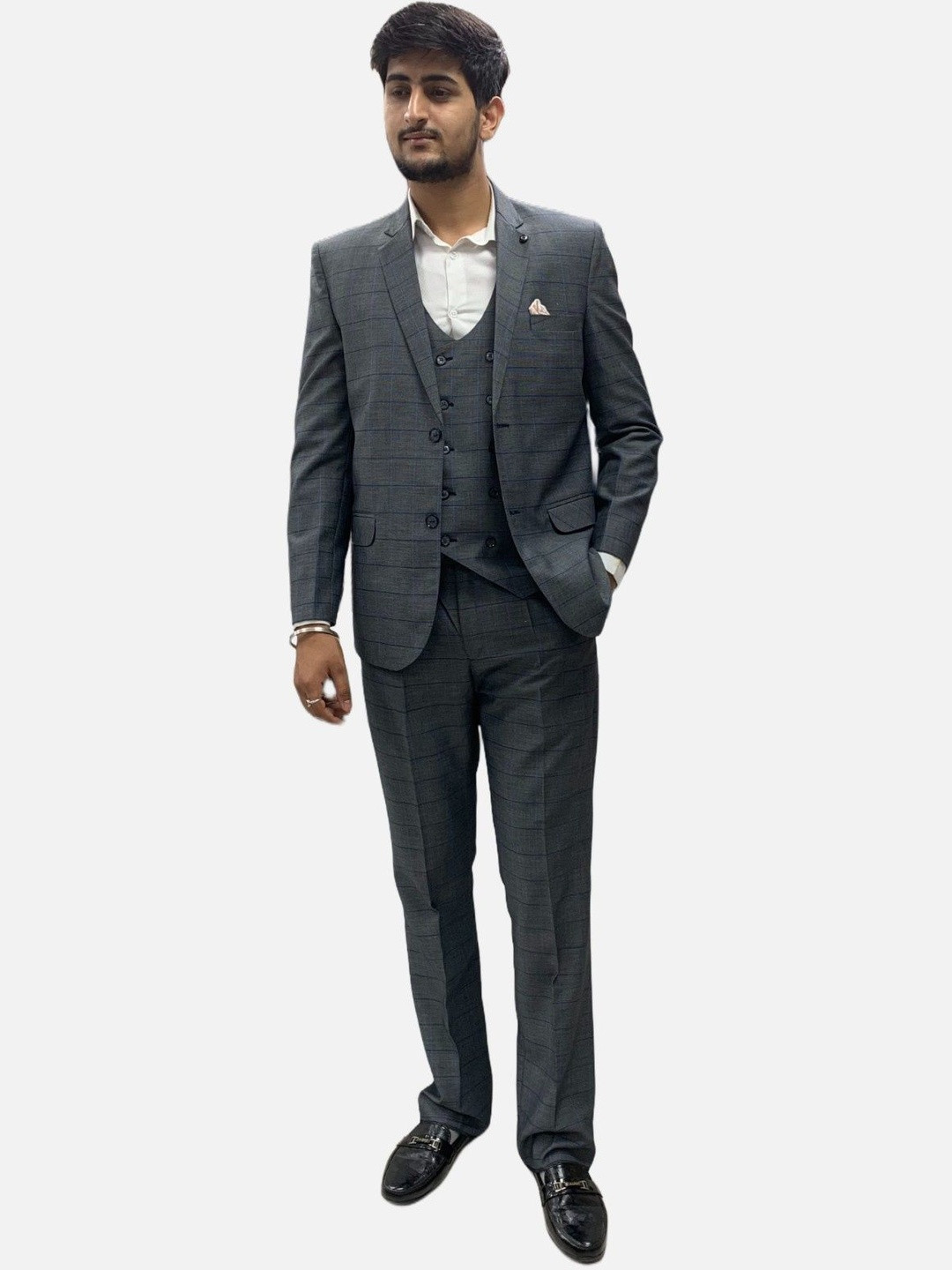 GARGIAN Master Cut Men Checked Regular Fit Suit Set
