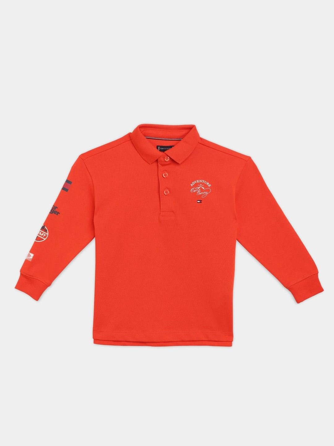 Tommy Hilfiger Boys Solid Polo Collar Pure Cotton Relaxed Fit T-shirt