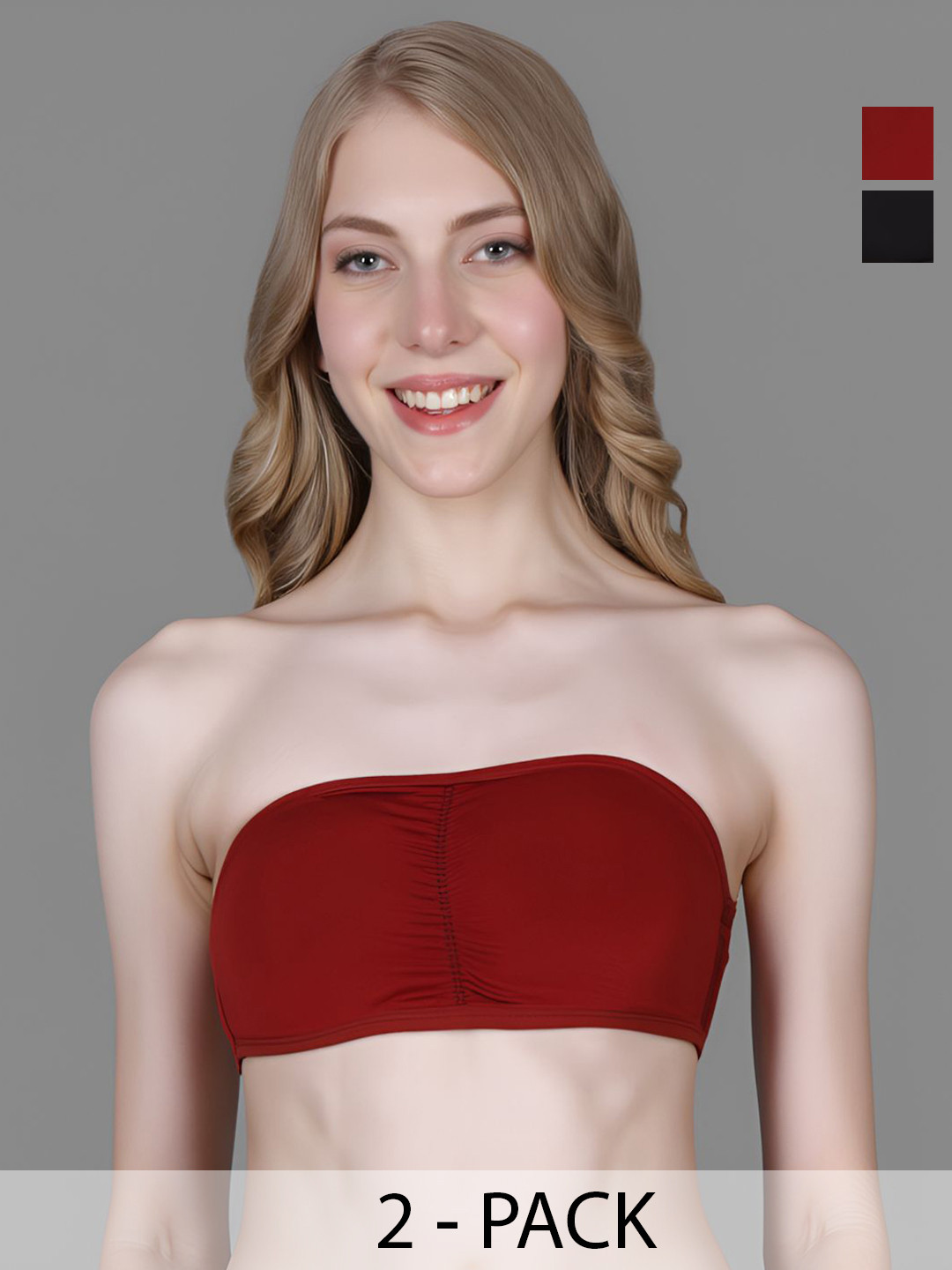 INDIROCKS Women Pack Of 2 Bandeau Full Coverage Styled Back Bra