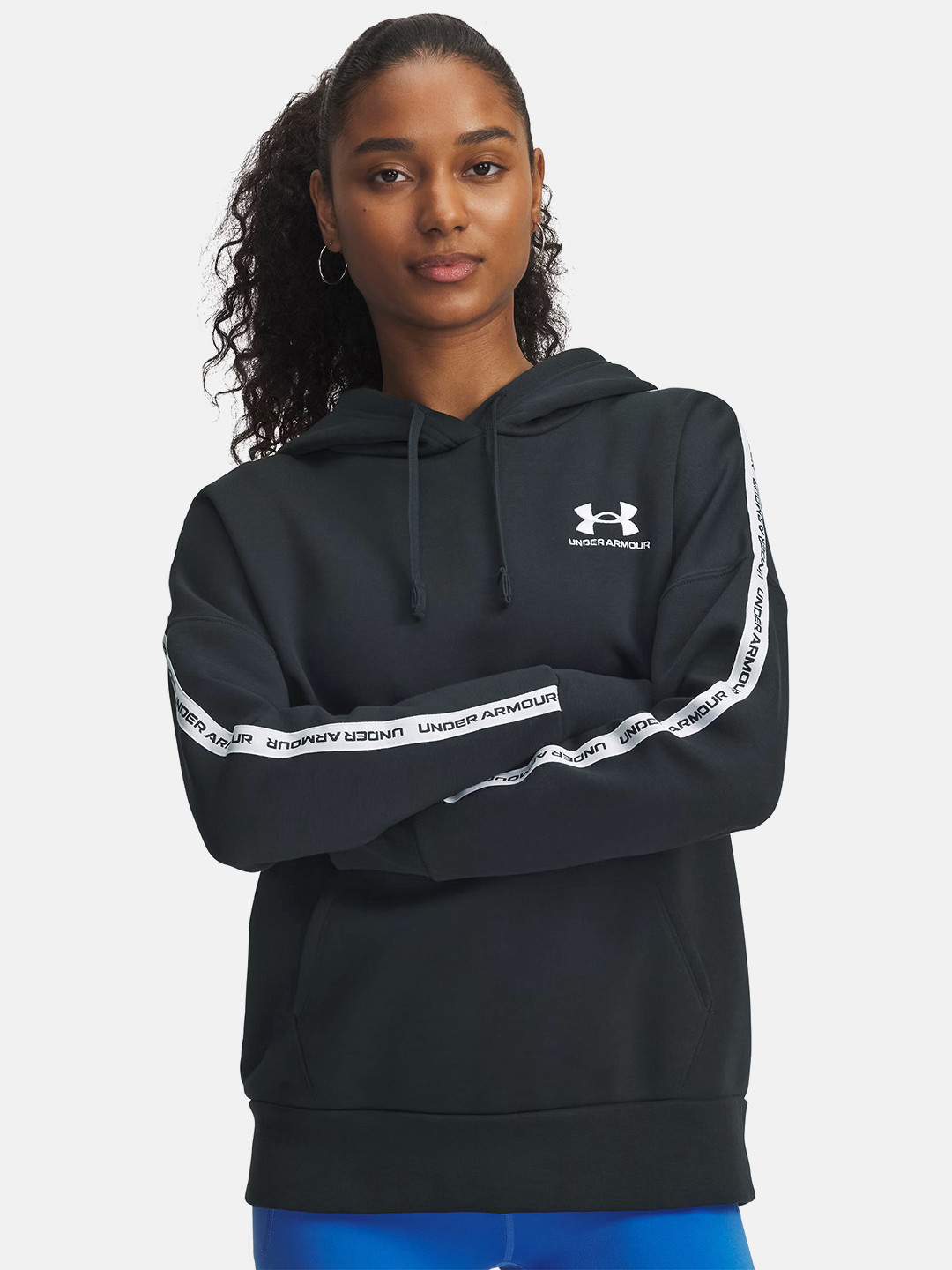 UNDER ARMOUR Hooded Brand Logo Taped Relaxed Sweatshirt