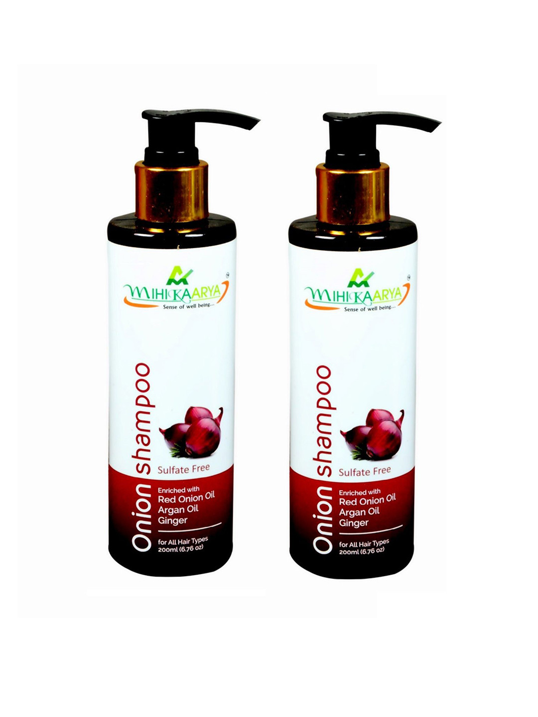 MIHIKAARYA Set Of 2 Red Onion Shampoo- 200 ml Each