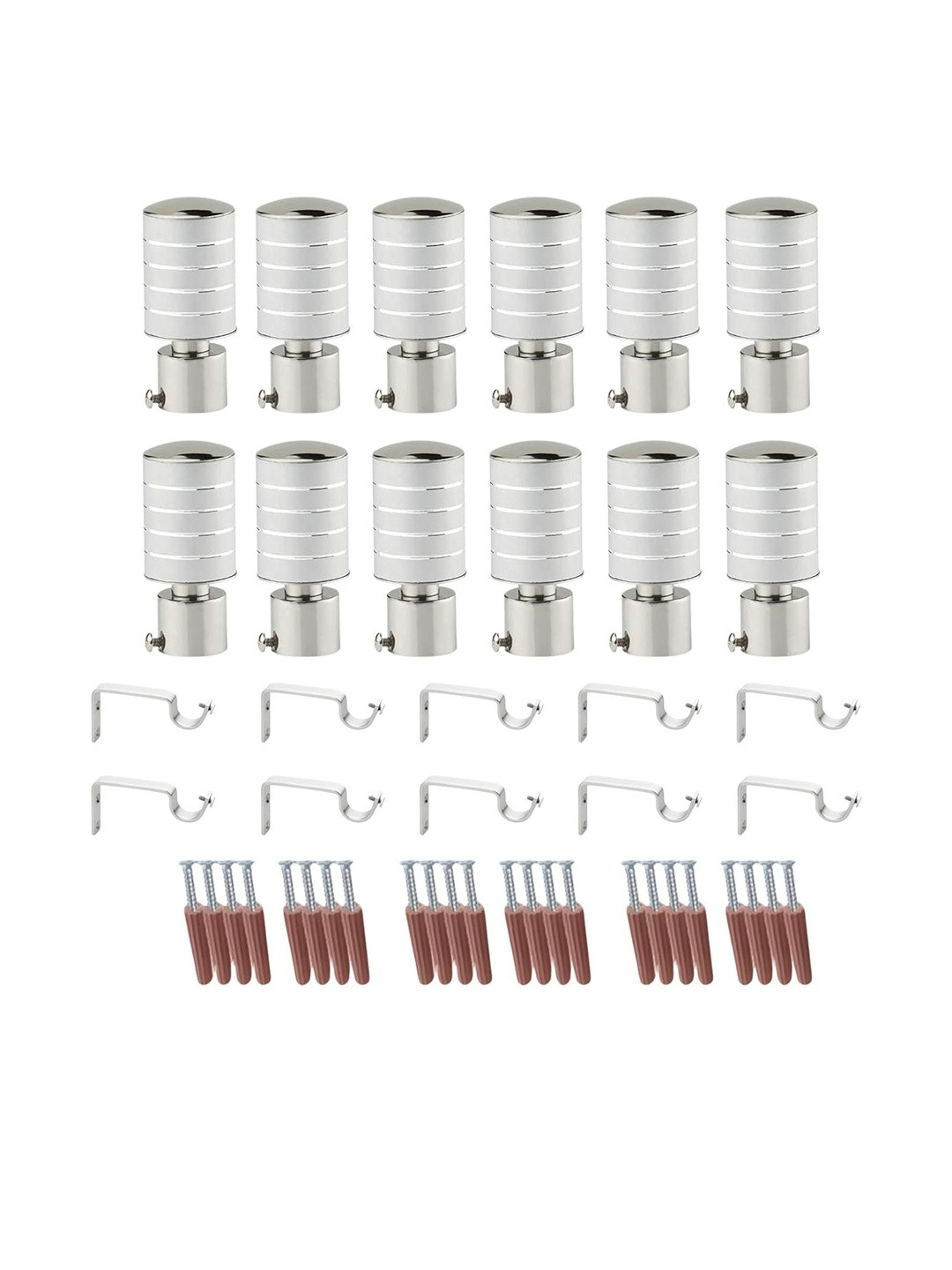 GLOXY 6 Pairs Stainless Steel Curtain Rod Holder