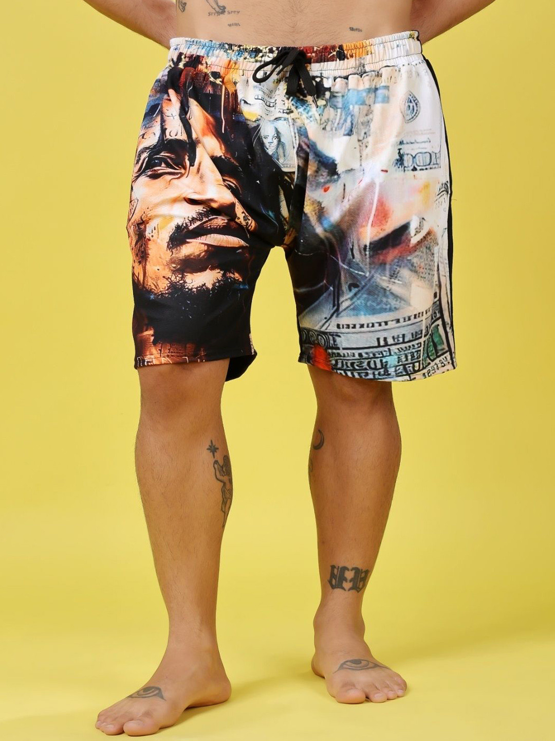 Flirty Soul Men Graphic Printed Regular Fit Mid-Rise Dri-FIT Shorts