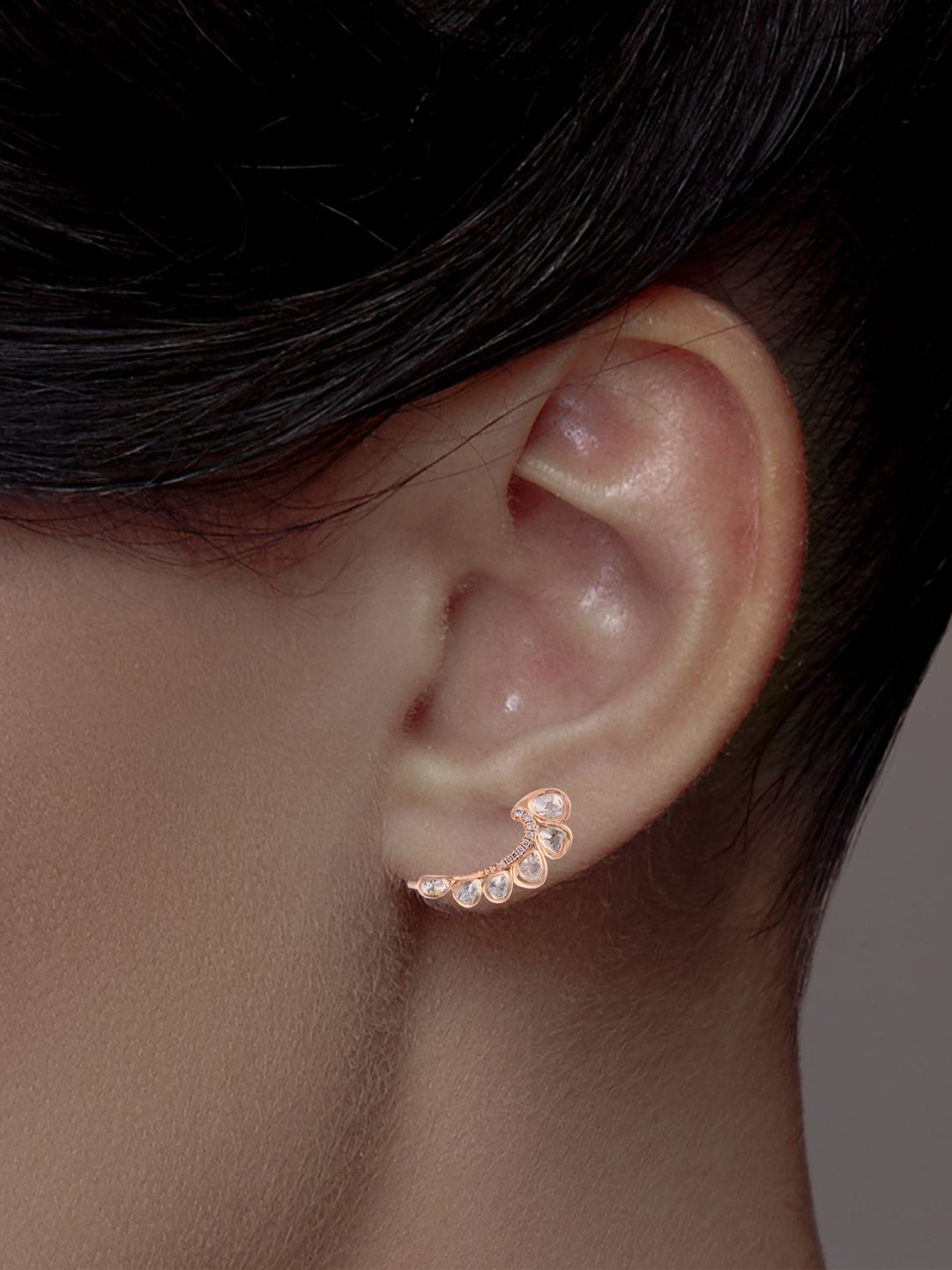 C KRISHNIAH CHETTY JEWELLERS PVT LTD 18Kt Rose Gold Earrings - 7.48 g