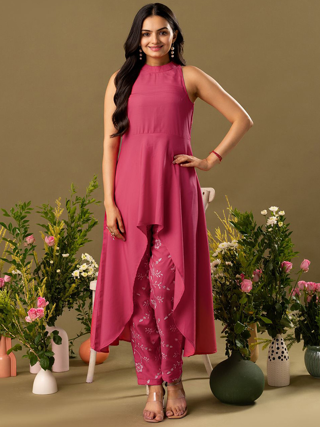 WEAVLLITE Women High-Low Kurta Sets