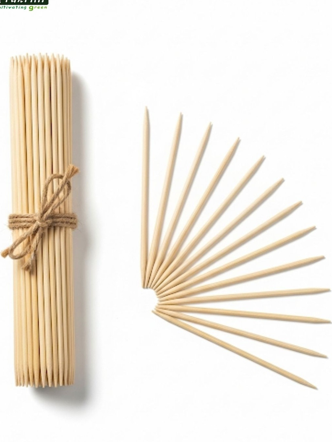 Prakritii Set Of 100 Beige Bamboo Skewers-2.5mm Each