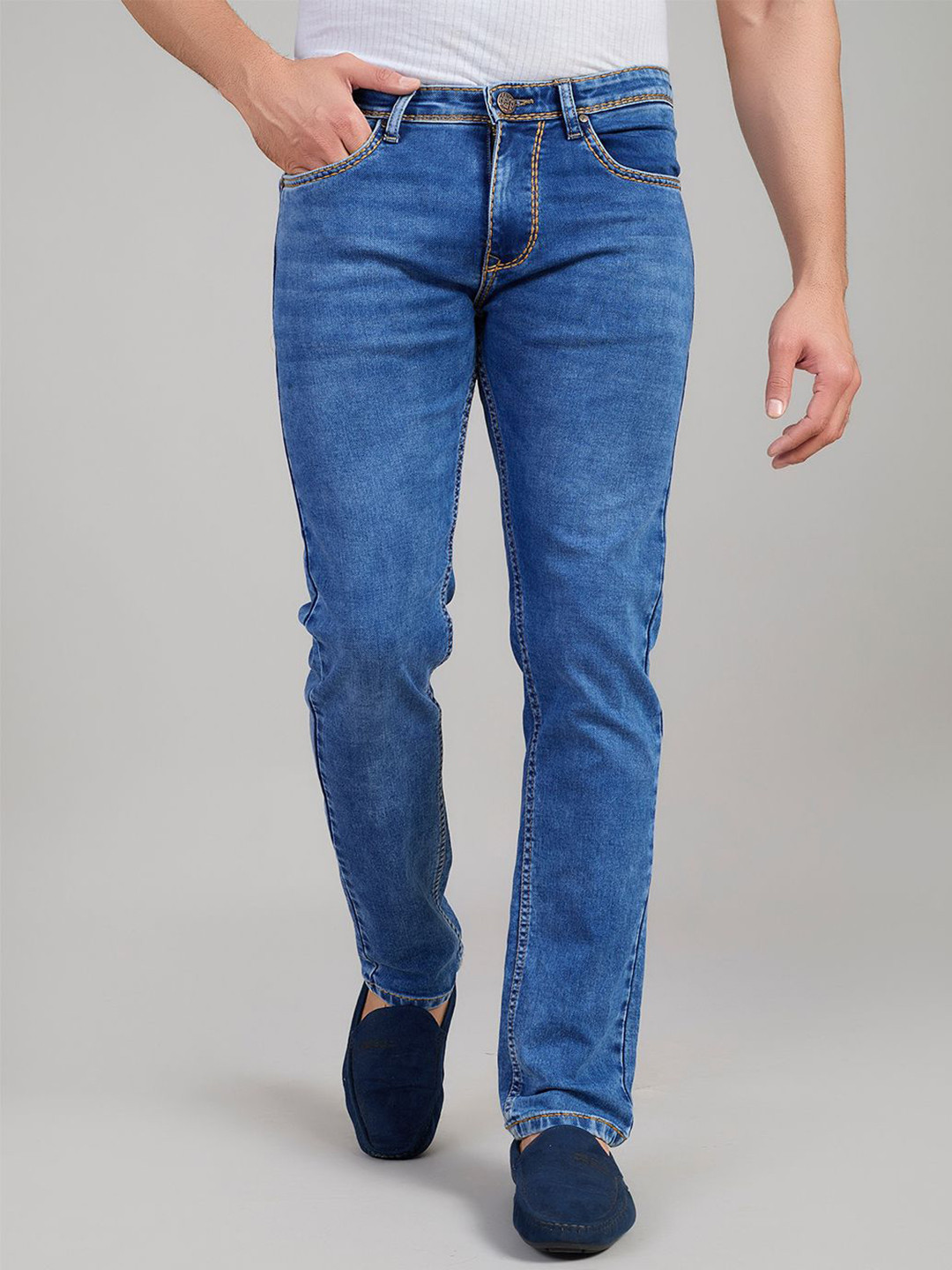 FLYING SHARK Men Mid-Rise No Fade  Clean Look Slim Fit Stretchable Jeans