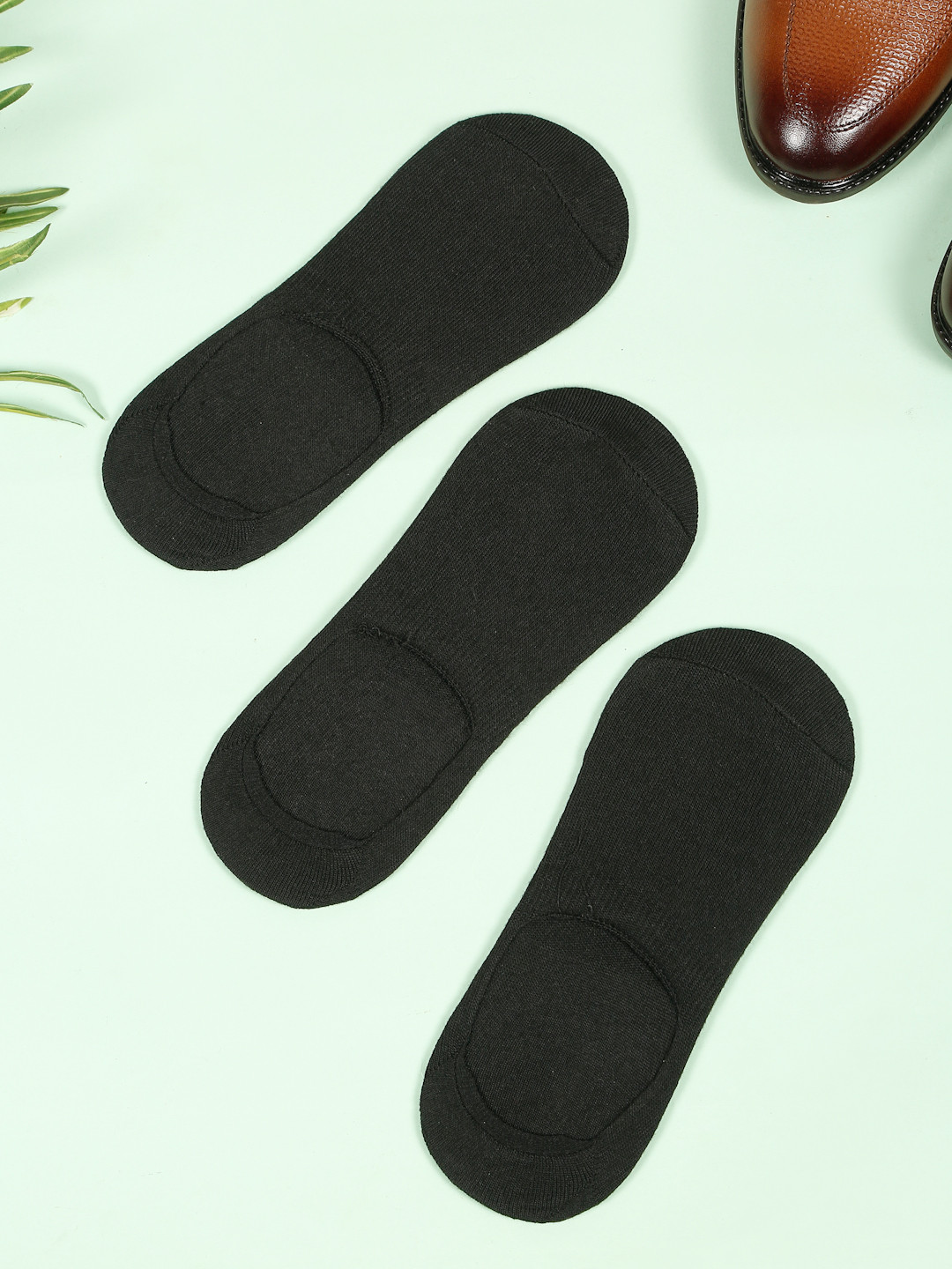 Teakwood Leathers Men Pack Of 3 Pure Cotton Shoe Liner Socks