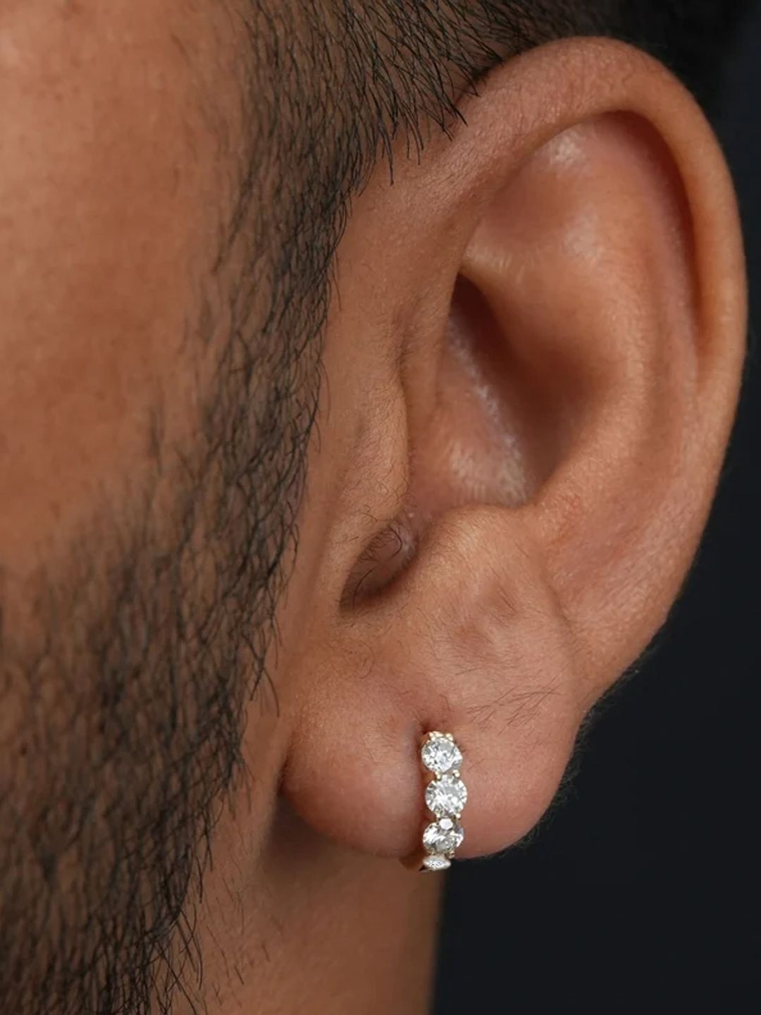 Roadster Men Sterling Silver Circular Hoop Earrings