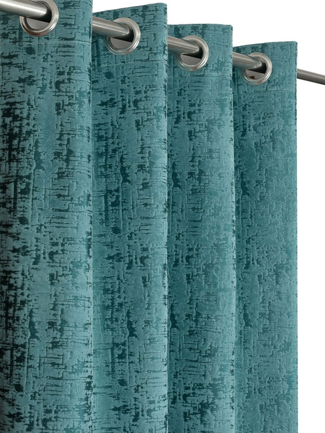 Galaxy Home Decor Blue And Black Velvet 2 Pcs Printed Room Darkening Window Curtains