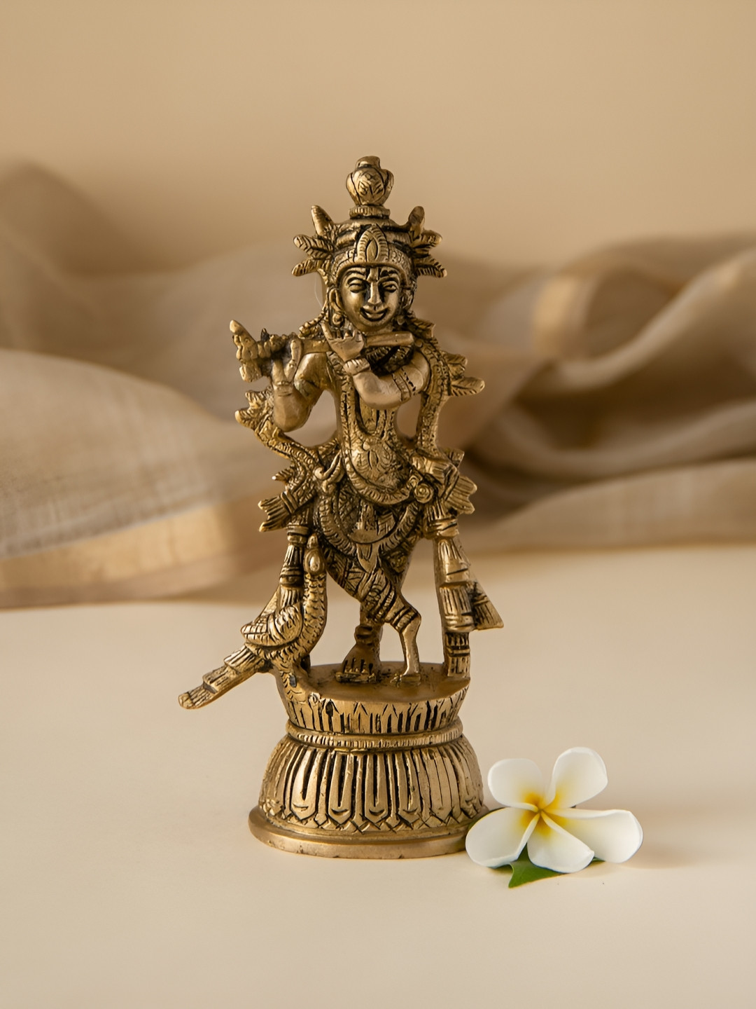 Imli Street Gold Krishna Religious Idol Metallic Showpiece
