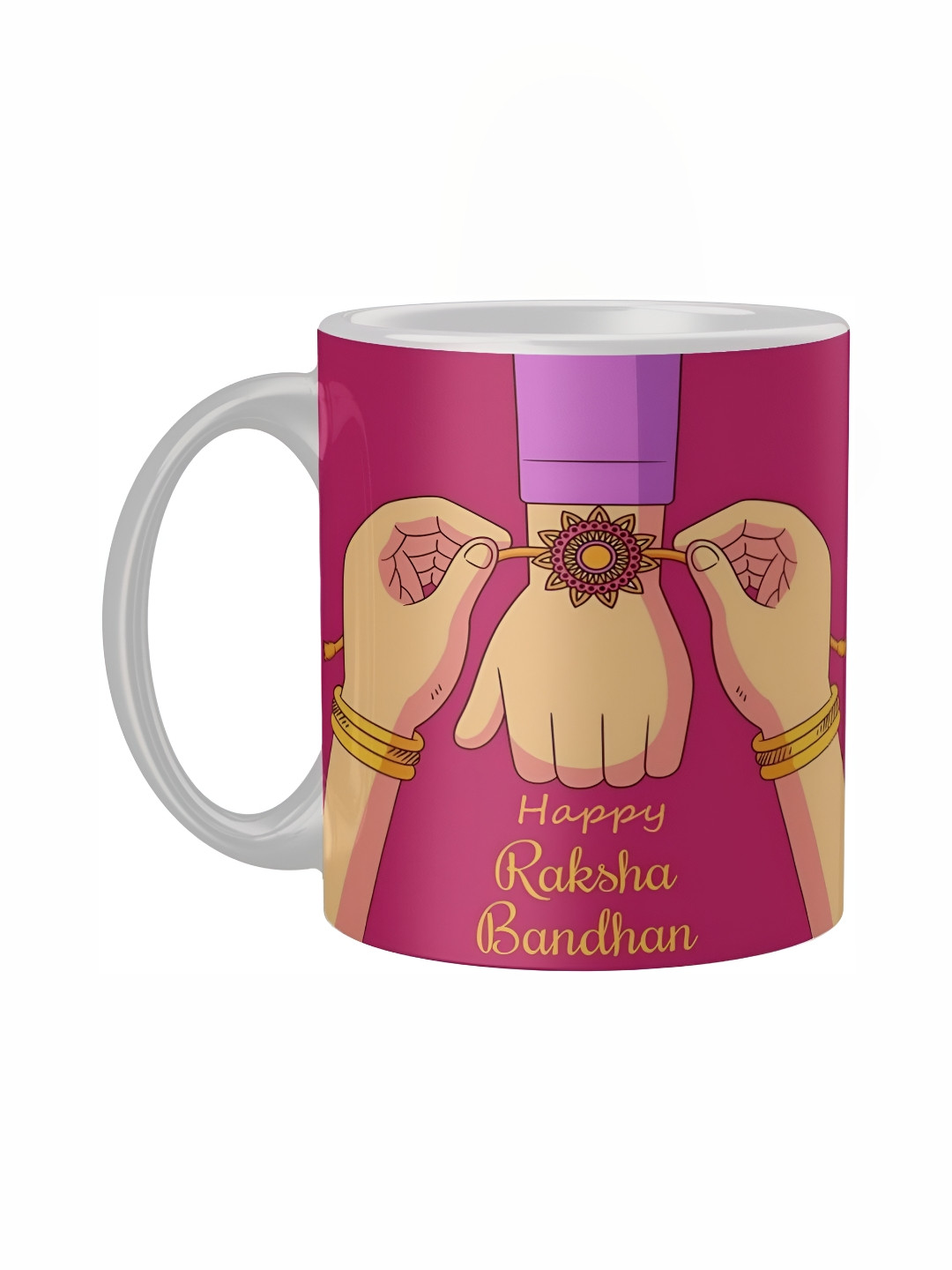 Mr UVD White & Maroon Graphic Printed Ceramic Glossy Mug 350 ml