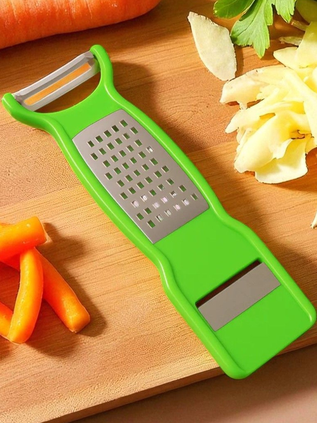 DeoDap Green 3-in-1 Multi-Functional Stainless Steel Vegetable & Fruit Peeler