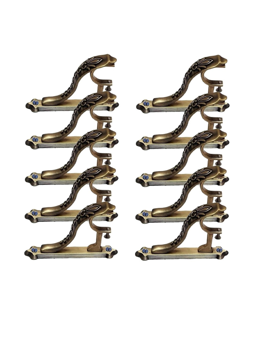 GLOXY 10 Pcs Brown Metal Brackets With Holders