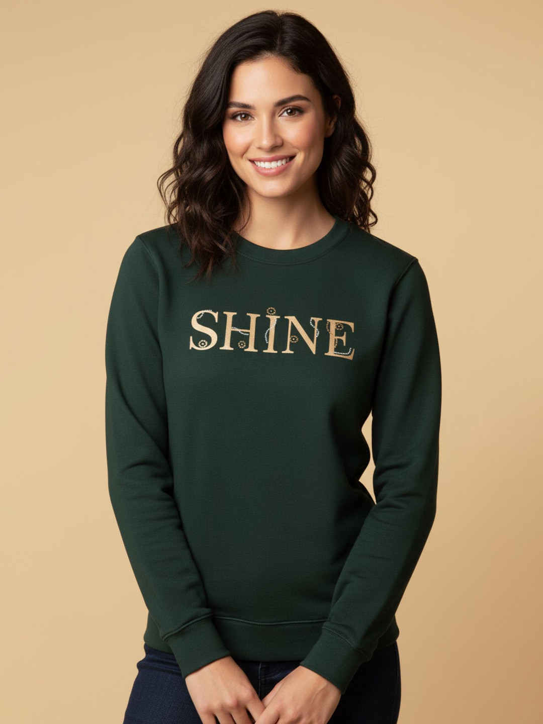 Wineberry Women Typography Printed Sweatshirt