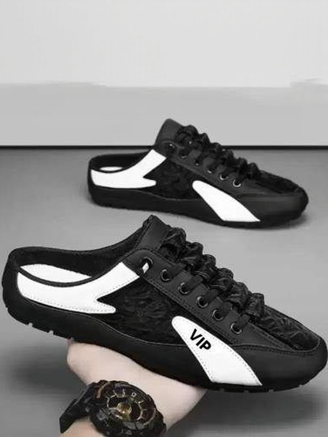 DODA Men Black Sneakers Slip-On Casual Shoes