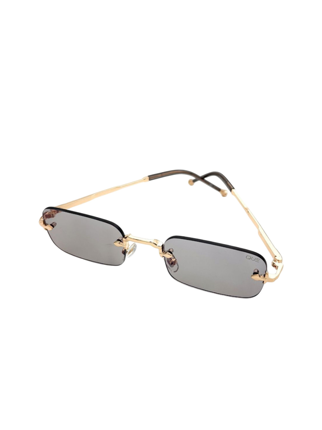 QUE UNIVERSE Purple Lens & Gold-Toned Square Sunglasses