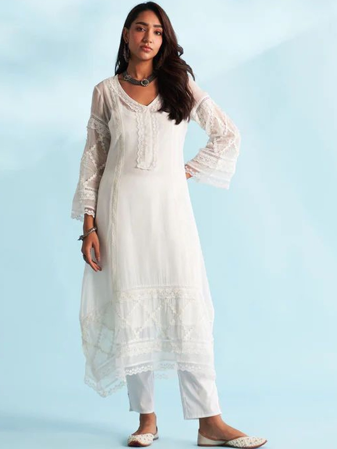 ROZE Women  Organza  Kurtas