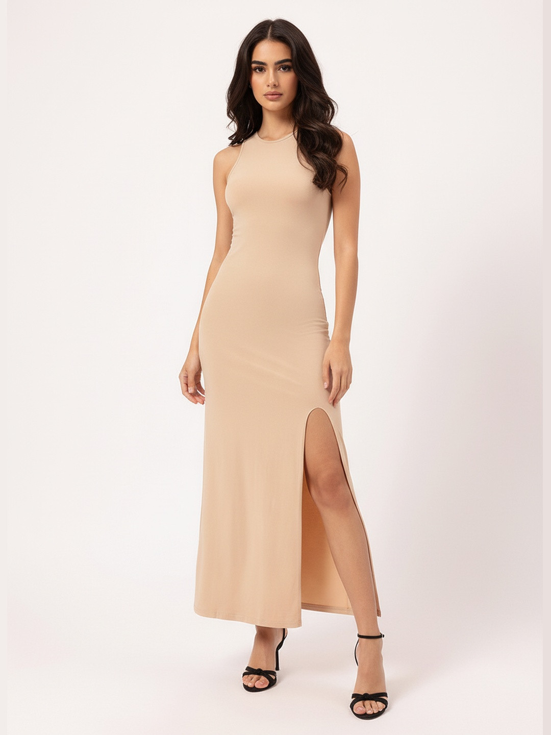 DressBerry All-Time Fashionista High-Slit Sleeveless Bodycon Maxi Dress