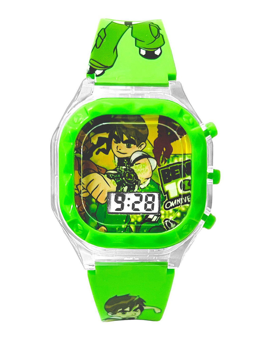 Time Up Kids BEN 10 Printed Glowing & Music Digital Watch NGLOW-BEN6