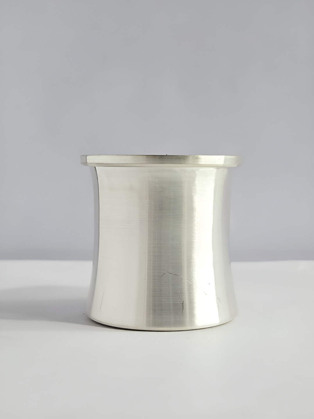 PRESHIOUS Silver-Toned Easy to Clean Metal Water Glass